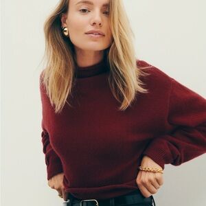 Reformation Burgundy Turtleneck Sweater